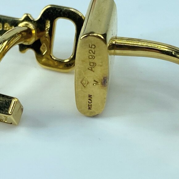 LOUIS VUITTON Damier Ebene Buton de Manchette Cadena Cuffs GS415 - Picture 7 of 10